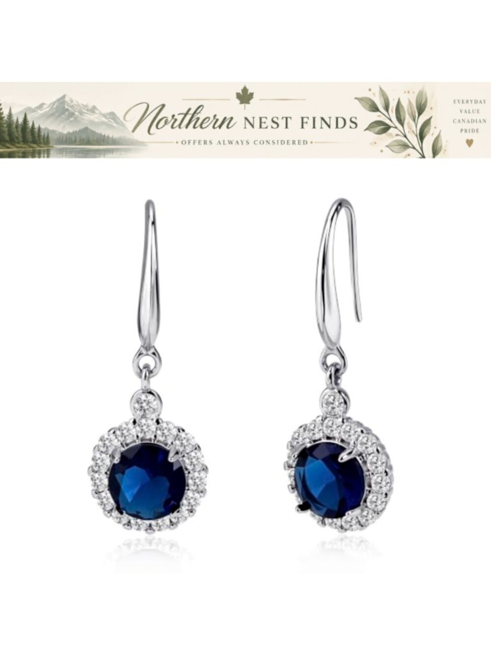Sterling Silver Round Dangle Drop Earrings for Women